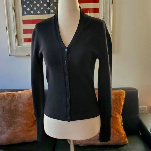 Made in Italy Benetton Black Slim Fitted Cardigan
